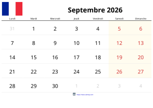 Calendario Septiembre 2026