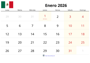 Calendario Enero 2026