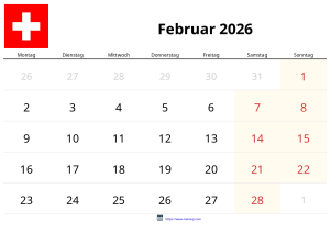 Calendario Febrero 2026