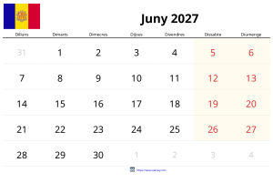 Juni 2027 Kalender