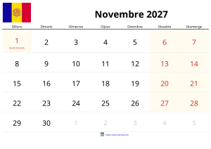 November 2027 Kalender