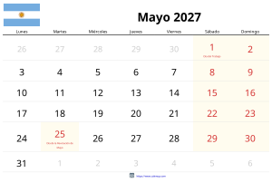 Calendario Mayo 2027 Calendario Mayo 2027