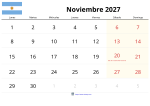 Calendario Noviembre 2027 Calendario Noviembre 2027