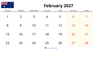 Febbraio 2027 Calendario