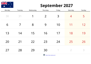 Settembre 2027 Calendario