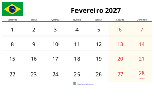 Februar 2027 Kalender