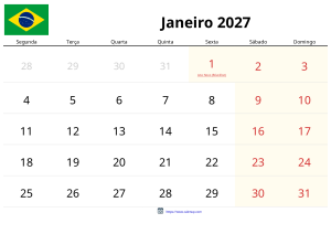 Januar 2027 Kalender