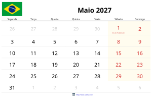 Mai 2027 Kalender