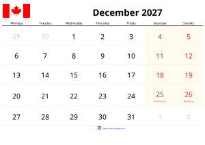 December 2027 Calendar