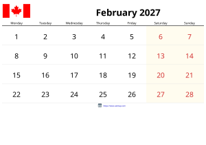 February 2027 Calendar