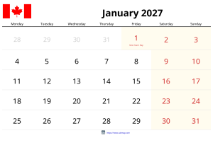 January 2027 Calendar