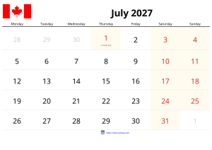 July 2027 Calendar