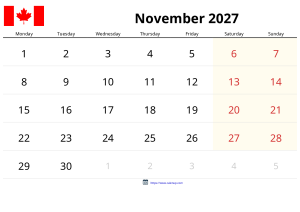 November 2027 Calendar