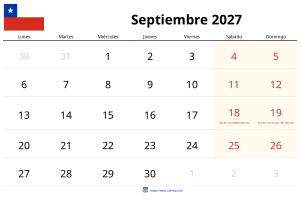 تقويم سبتمبر 2027