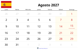 Calendari Agost 2027