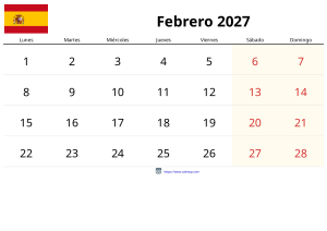 Februari 2027 Kalender