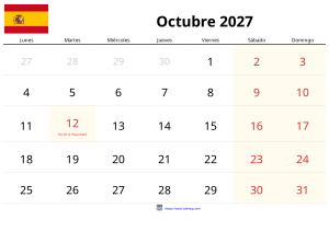 Oktober 2027 Kalender