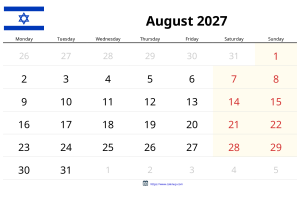 August 2027 Calendar August 2027 Calendar
