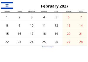 February 2027 Calendar February 2027 Calendar