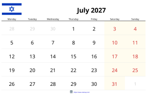 July 2027 Calendar July 2027 Calendar