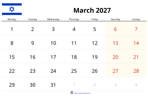March 2027 Calendar March 2027 Calendar