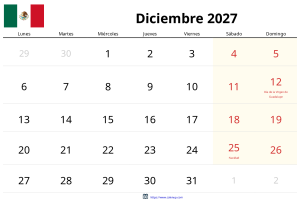 Calendari Desembre 2027