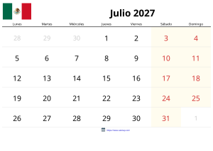 Calendario Julio 2027