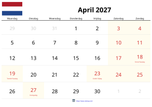 April 2027 Kalender