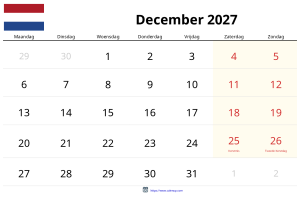 December 2027 Kalender