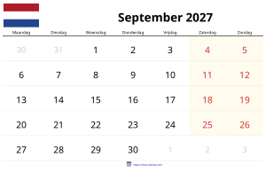 September 2027 Kalender