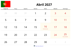Calendrier Avril 2027 Calendrier Avril 2027