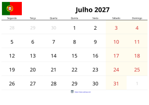 Calendrier Juillet 2027 Calendrier Juillet 2027