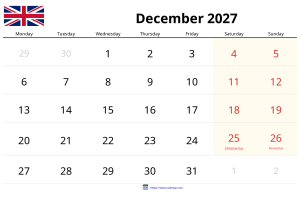 Desember 2027 Kalender