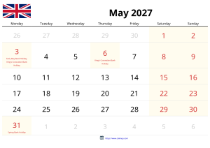 Mai 2027 Kalender