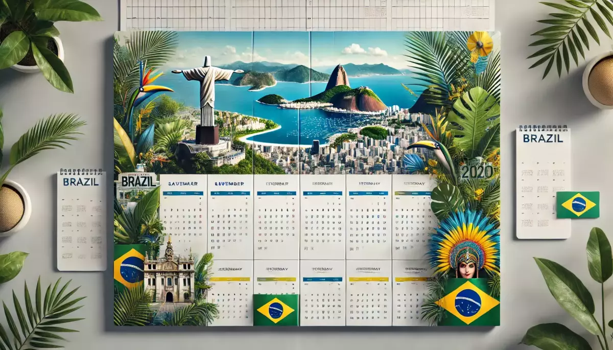 Kalender för helgdagar och firanden i Brasilien - PDF/Excel