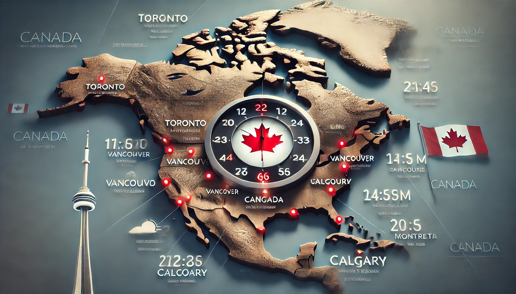 Time Zones of Major Canadian Cities